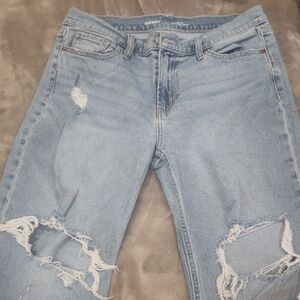 Blue Mid Rise Boyfriend Loose Jeans From Old Navy